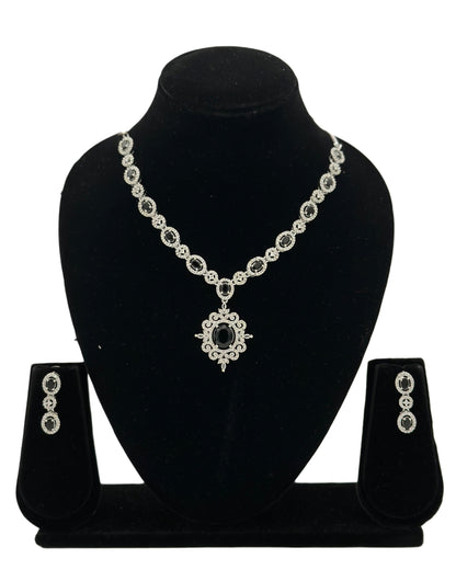 American Diamond Black Luxury Necklace