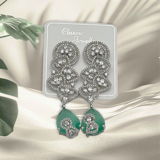 American Diamond WinterGreen Luxury Earrings