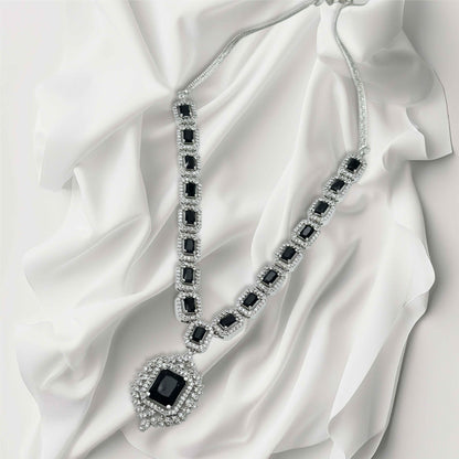 American Diamond Black Luxury Necklace