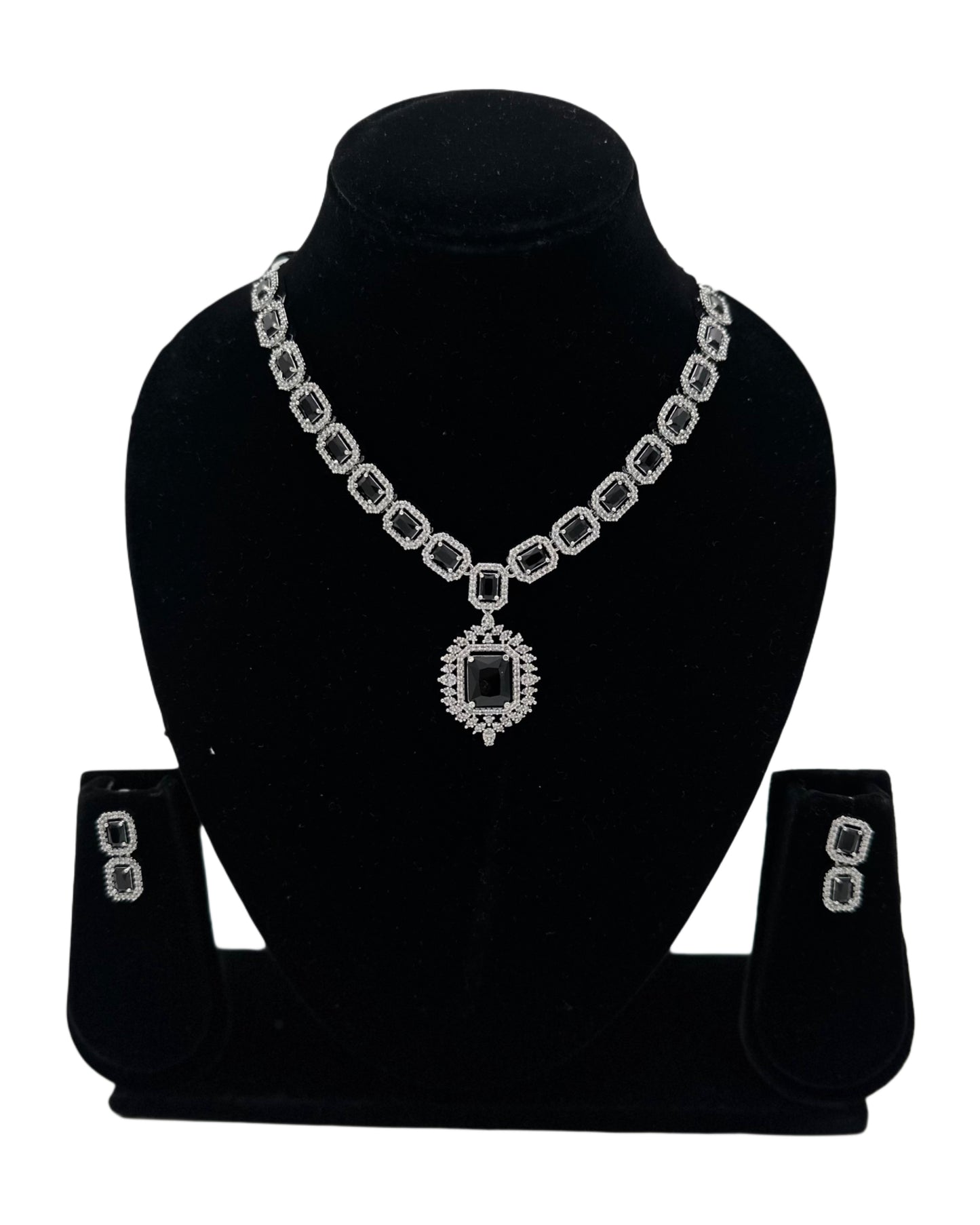 American Diamond Black Luxury Necklace